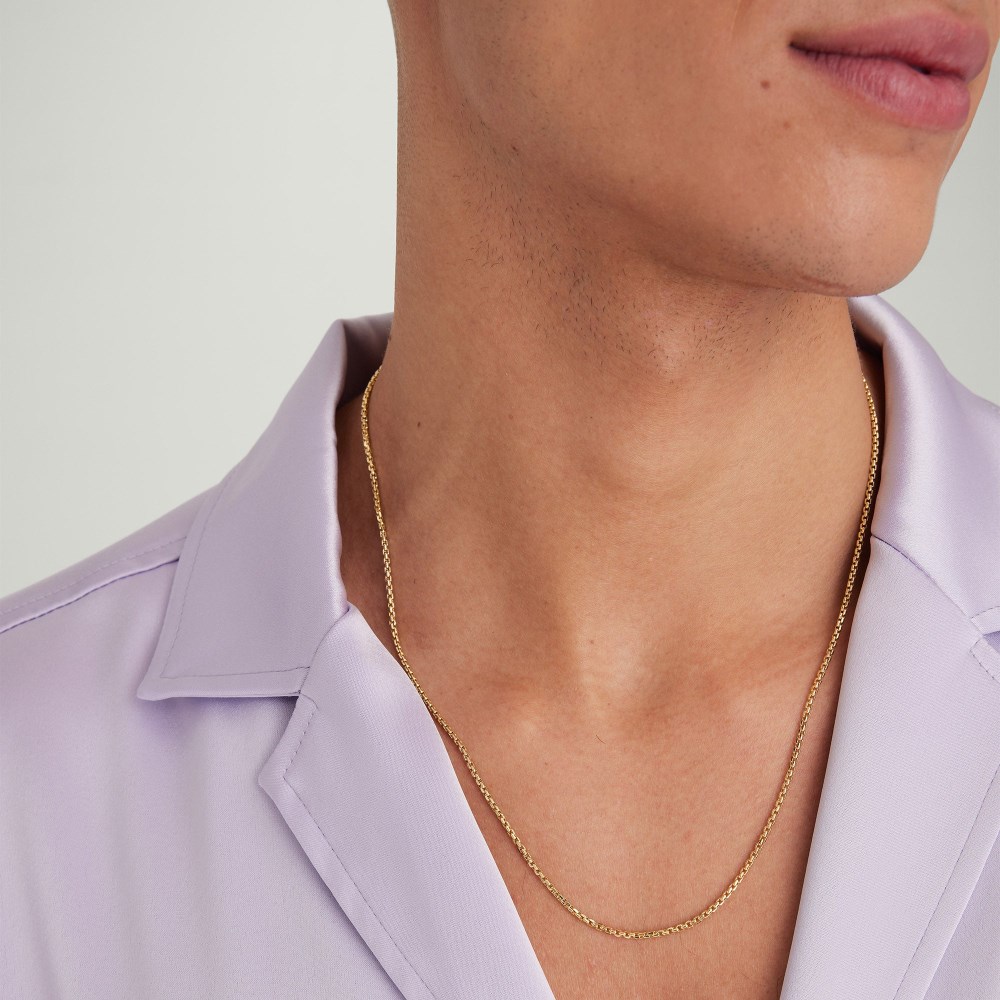 Mejuri Round Box Chain Necklace - 14k Yellow Gold