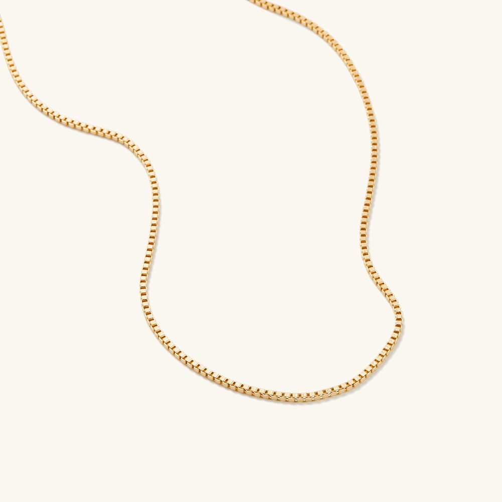 Mejuri Square Box Chain Necklace - 14k Yellow Gold