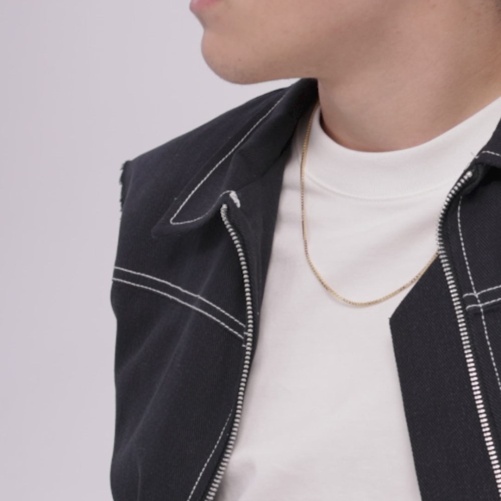 Mejuri Square Box Chain Necklace - 14k Yellow Gold