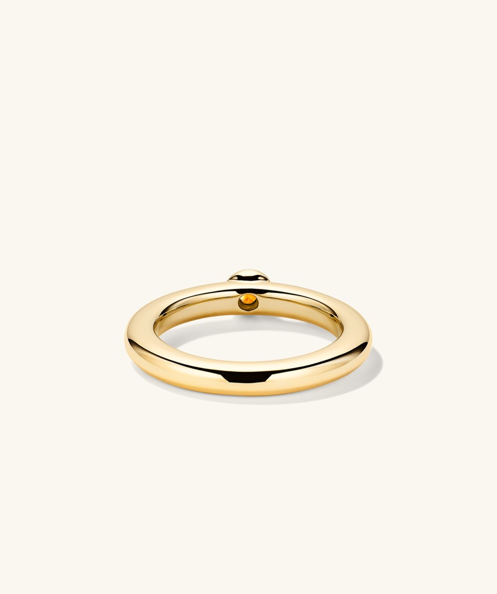 Mejuri Round Gemstone Stacker Ring - Gold Vermeil