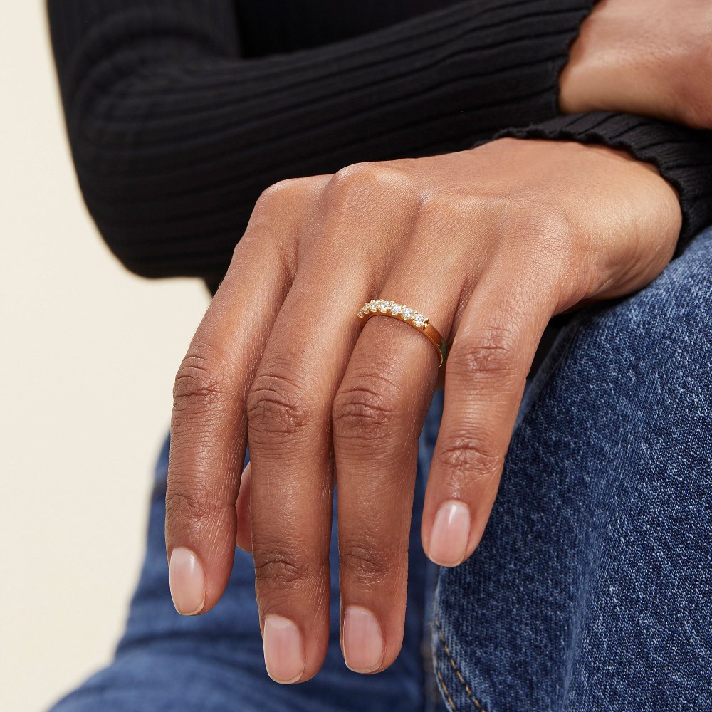 Mejuri Bold Diamond Half Eternity Ring - 14k Yellow Gold