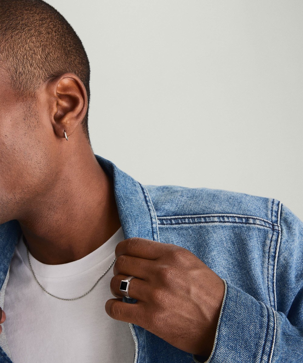 Mejuri Black Onyx Square Signet Ring - Sterling Silver