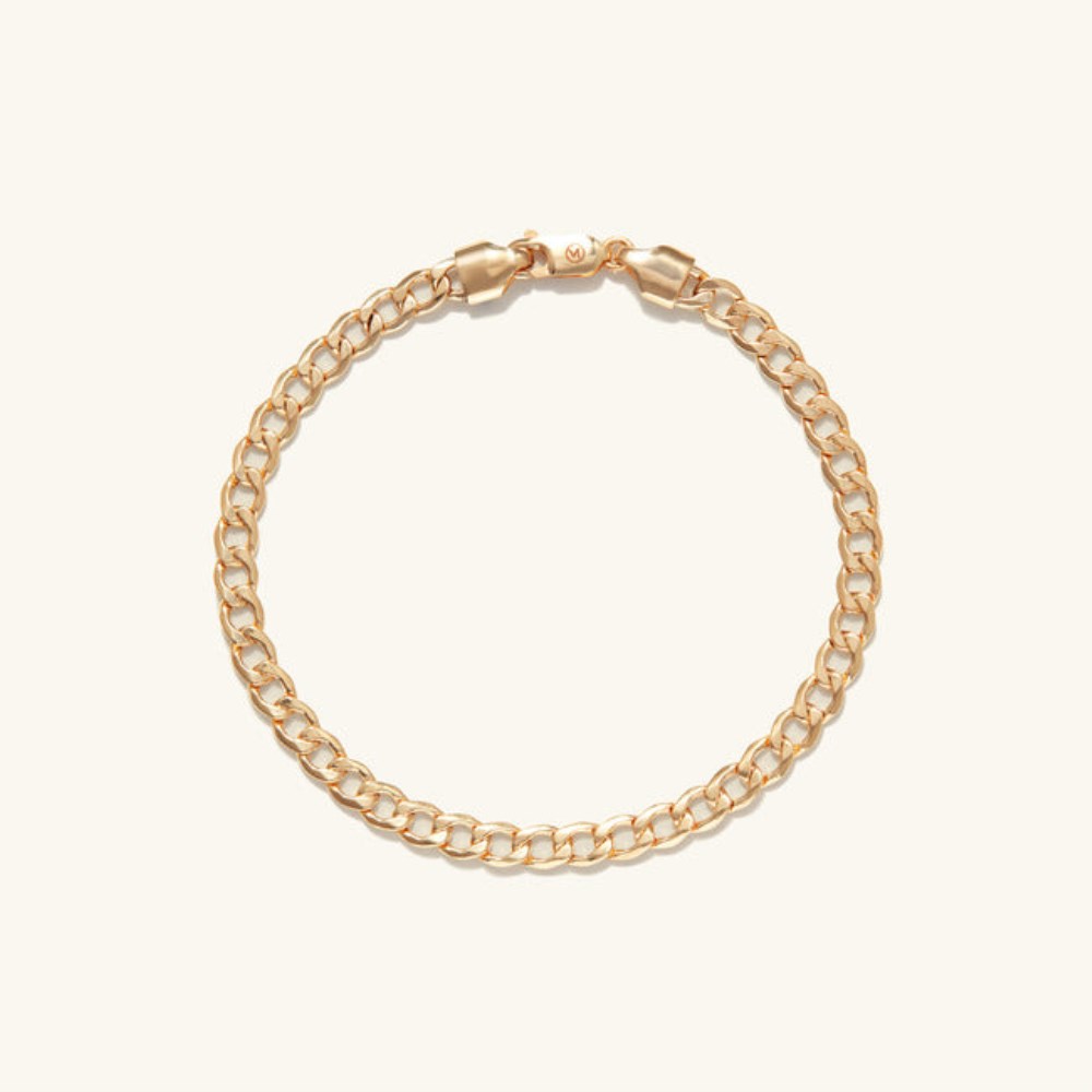 Mejuri Flat Curb Chain Bracelet - 14k Yellow Gold