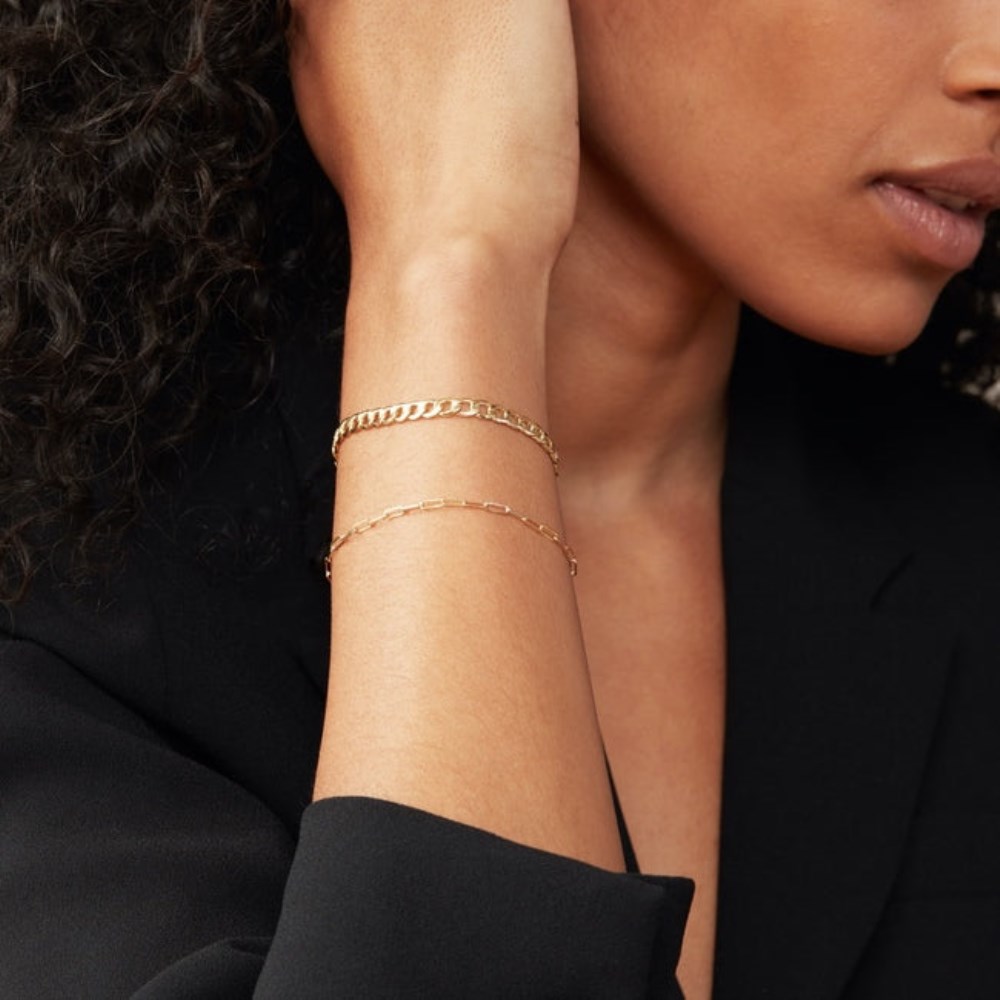 Mejuri Flat Curb Chain Bracelet - 14k Yellow Gold