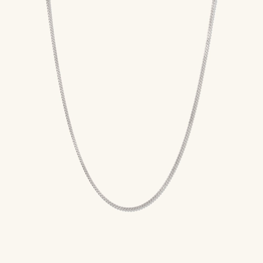 Mejuri Serpentine Chain Necklace - 14k White Gold