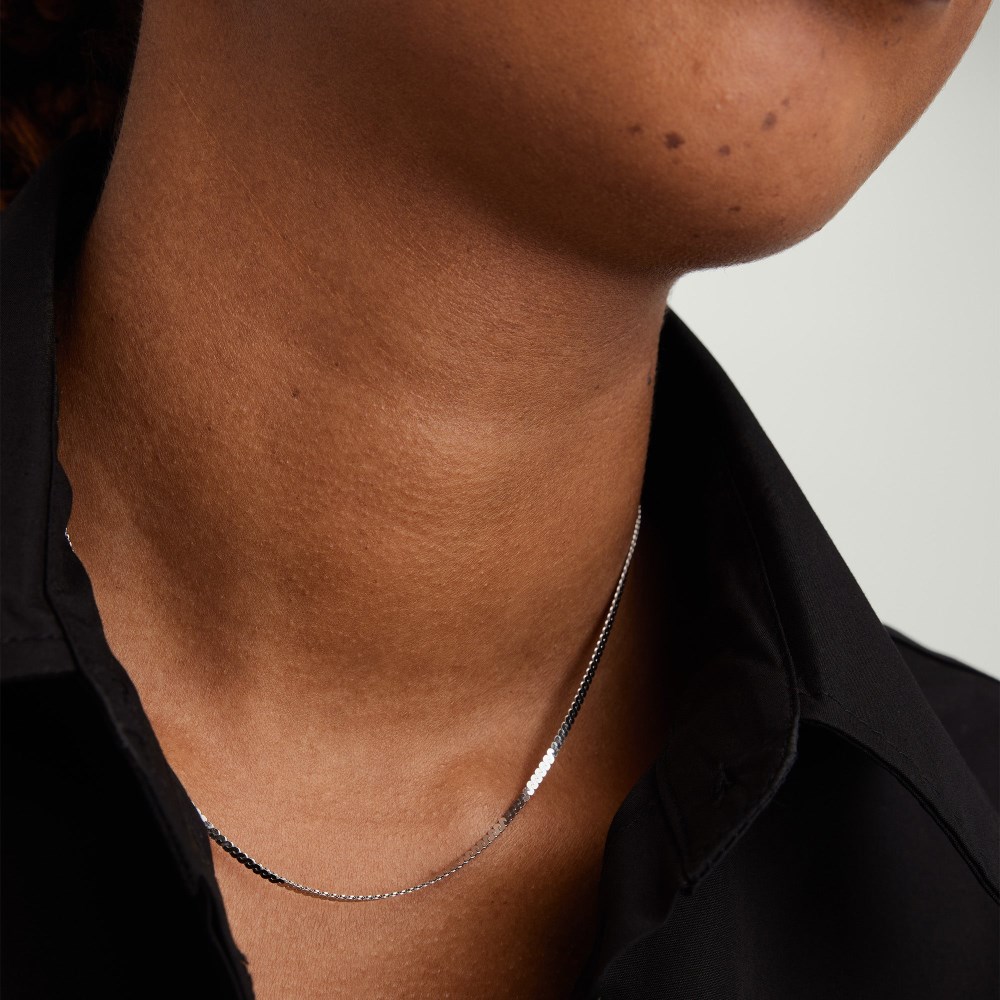 Mejuri Serpentine Chain Necklace - 14k White Gold