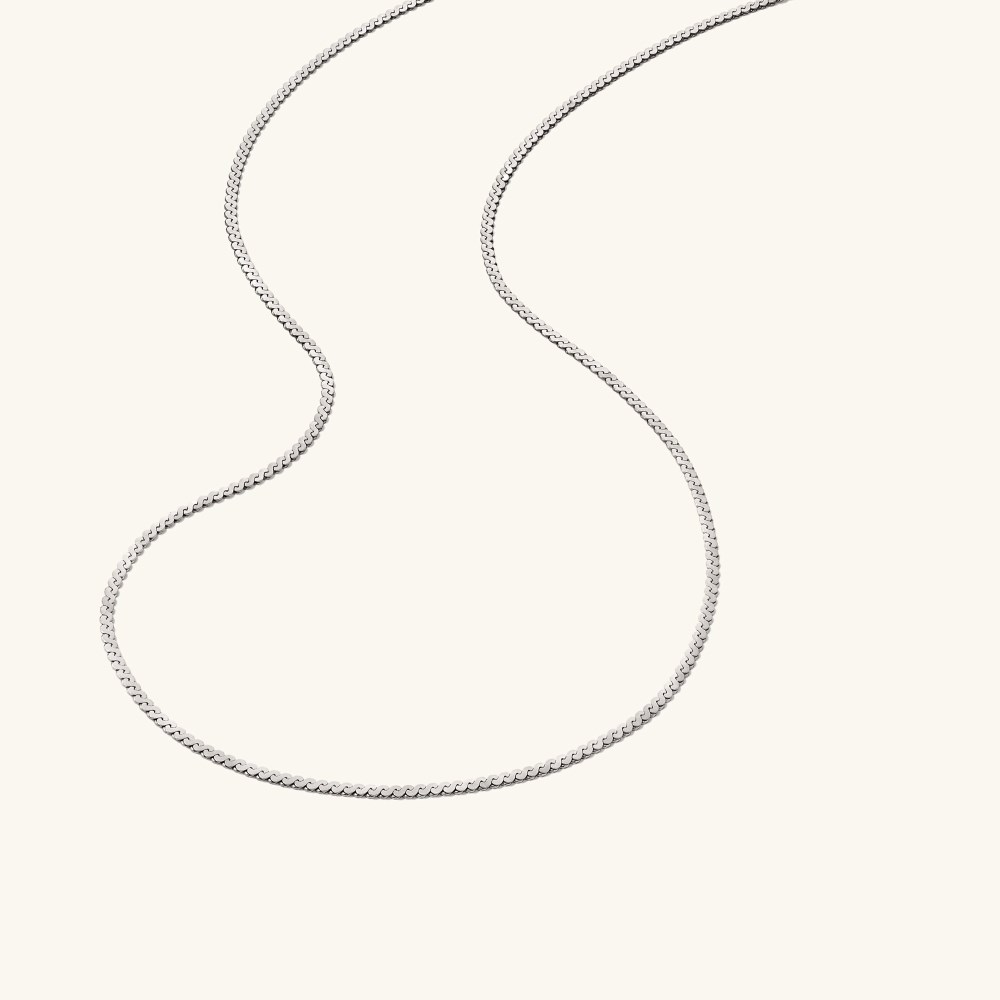 Mejuri Serpentine Chain Necklace - 14k White Gold