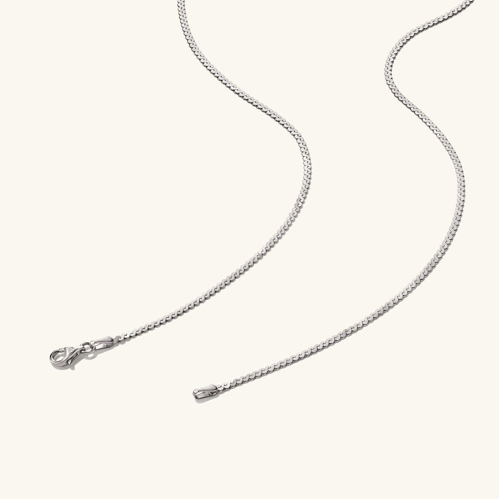 Mejuri Serpentine Chain Necklace - 14k White Gold