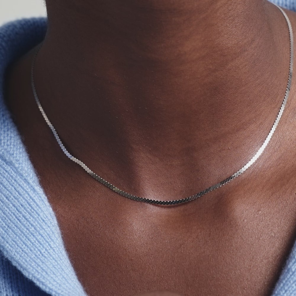 Mejuri Serpentine Chain Necklace - 14k White Gold