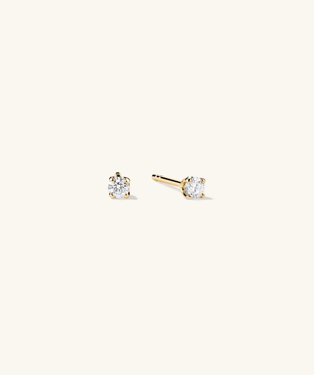 Mejuri Diamond Mini Studs - 14k Yellow Gold