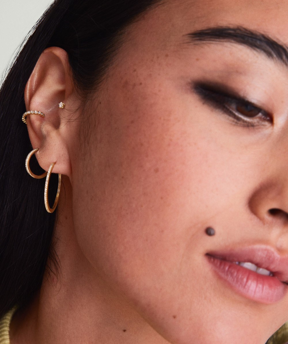 Mejuri Diamond Mini Studs - 14k Yellow Gold