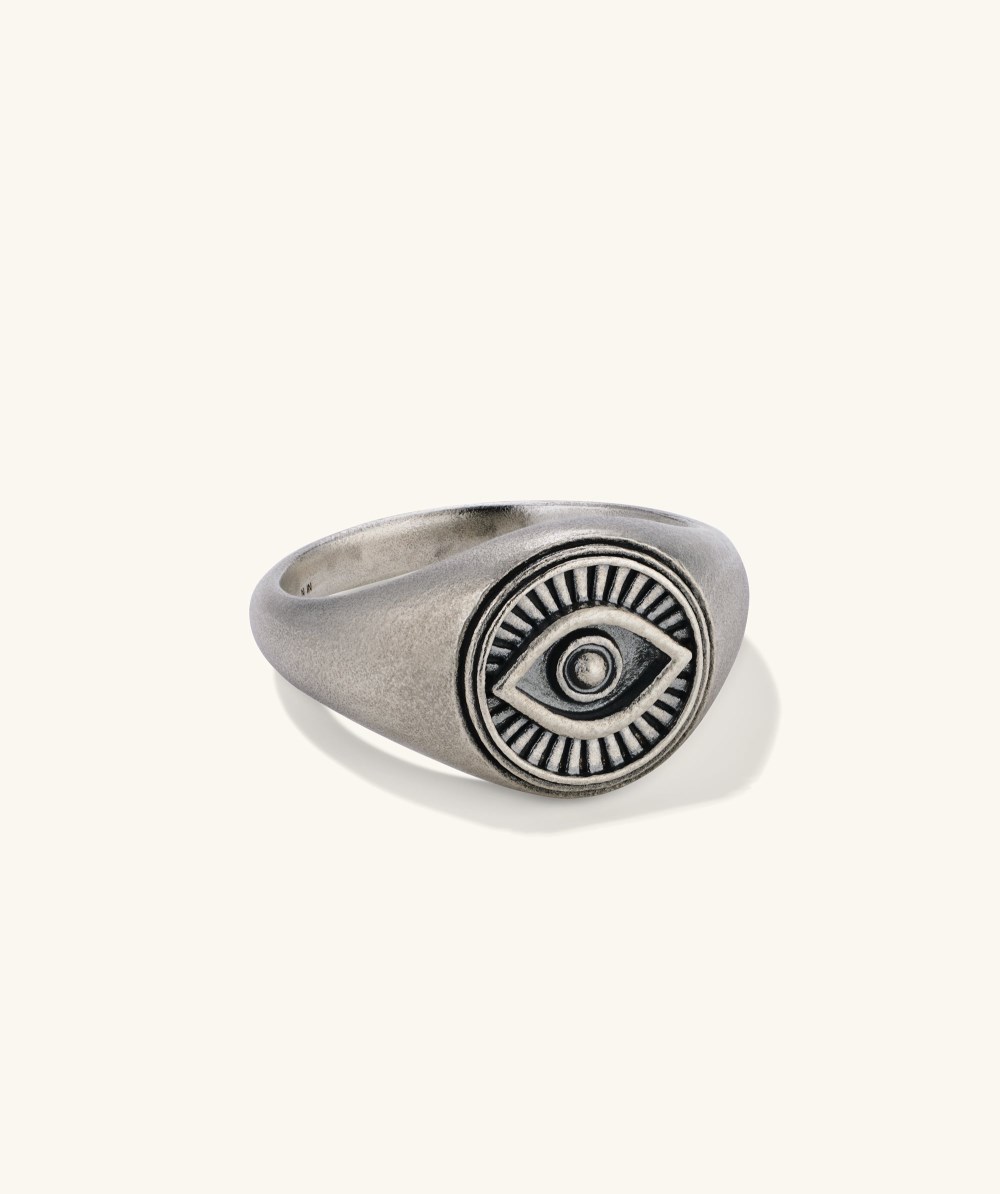 Mejuri Courage Signet Ring - Oxidized Sterling Silver