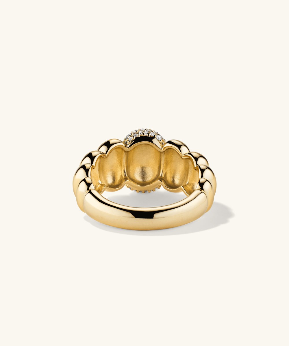 Mejuri Puffy Charlotte Pavé Diamond Ring - 14k Yellow Gold