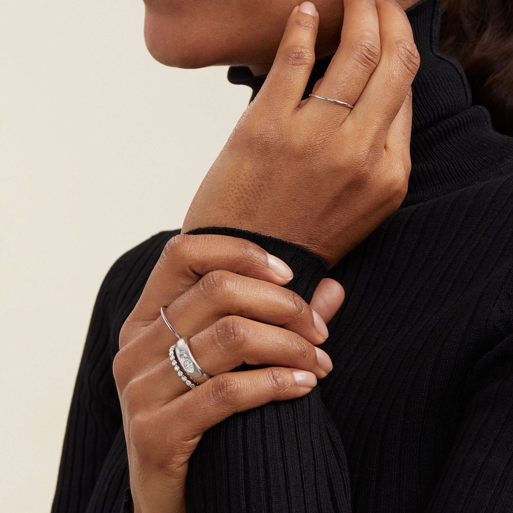 Mejuri Bold Beaded Diamond Eternity Ring - 14k White Gold