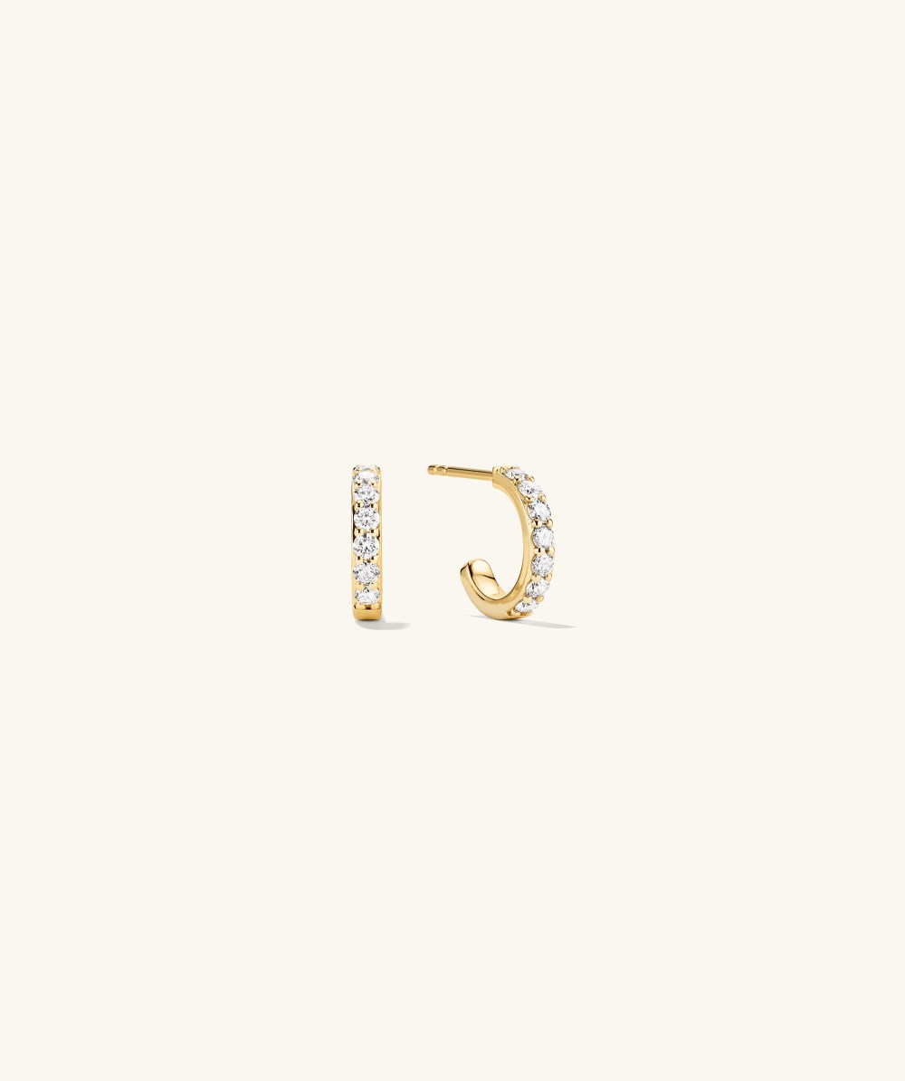 Mejuri Lab Grown Diamond Prong Hoops - 14k Yellow Gold
