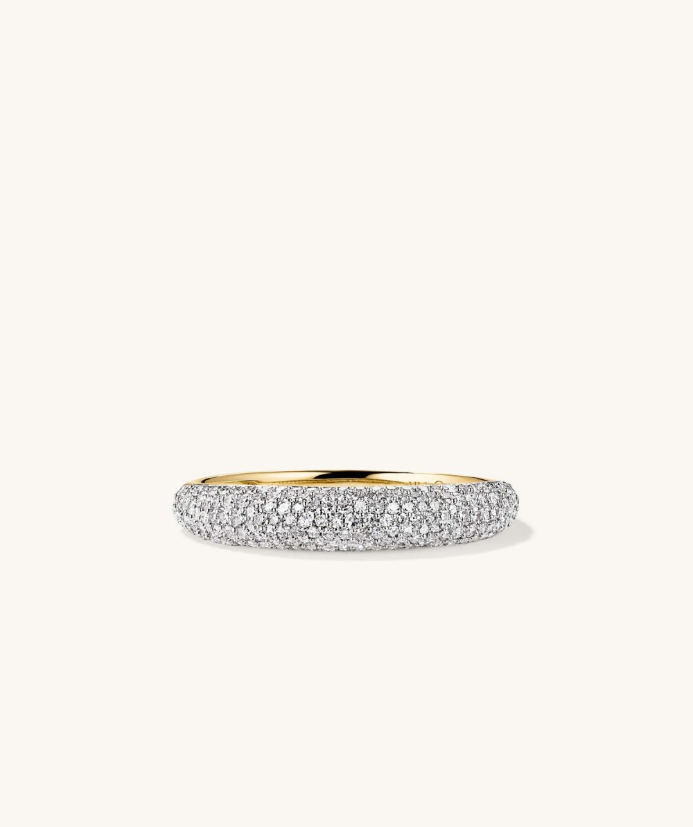 Mejuri Pavé Diamond Thin Dôme Ring - 14k Yellow Gold