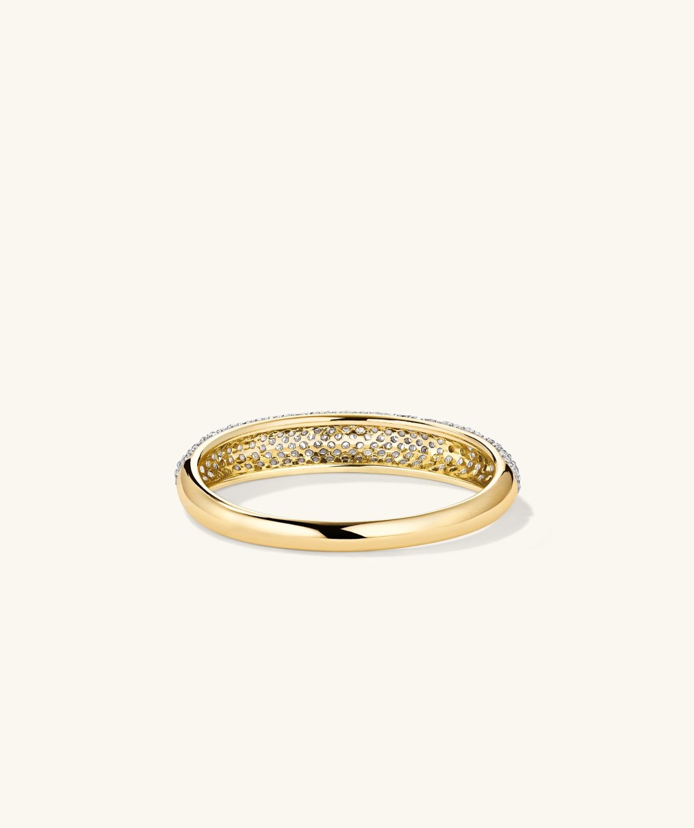 Mejuri Pavé Diamond Thin Dôme Ring - 14k Yellow Gold