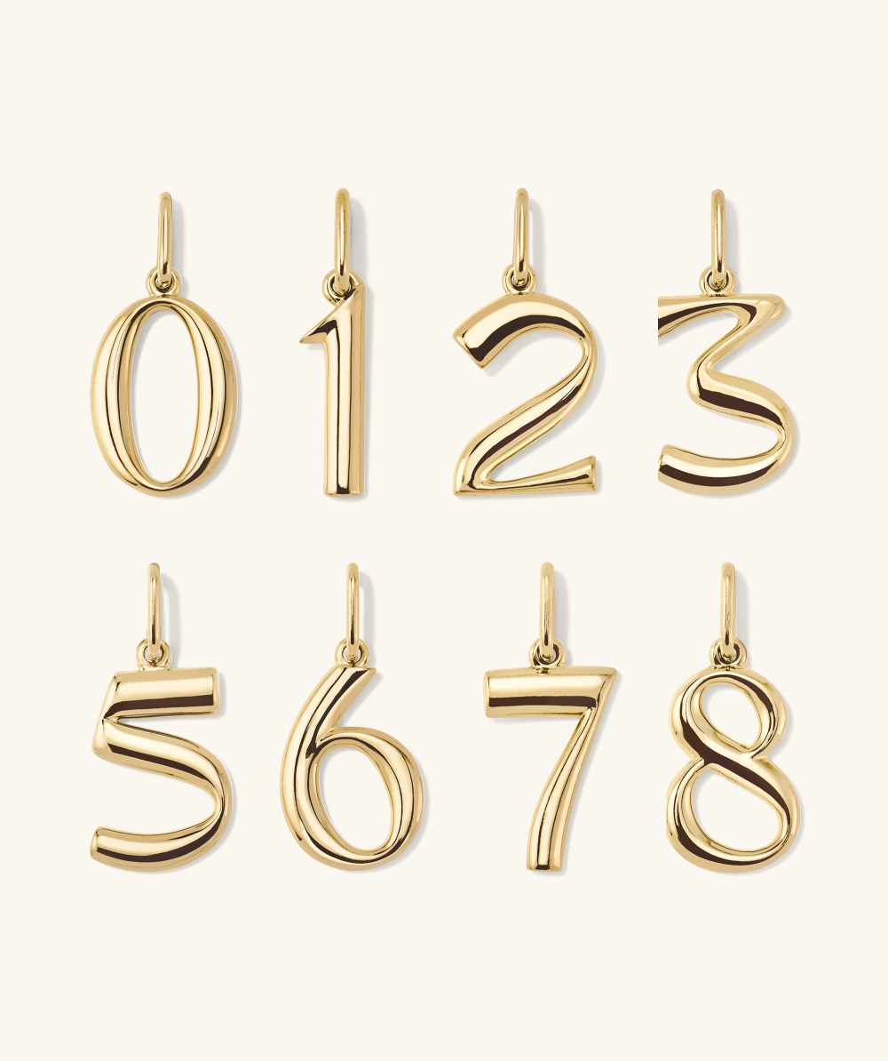 Mejuri Oversized Number Charm - Gold Vermeil