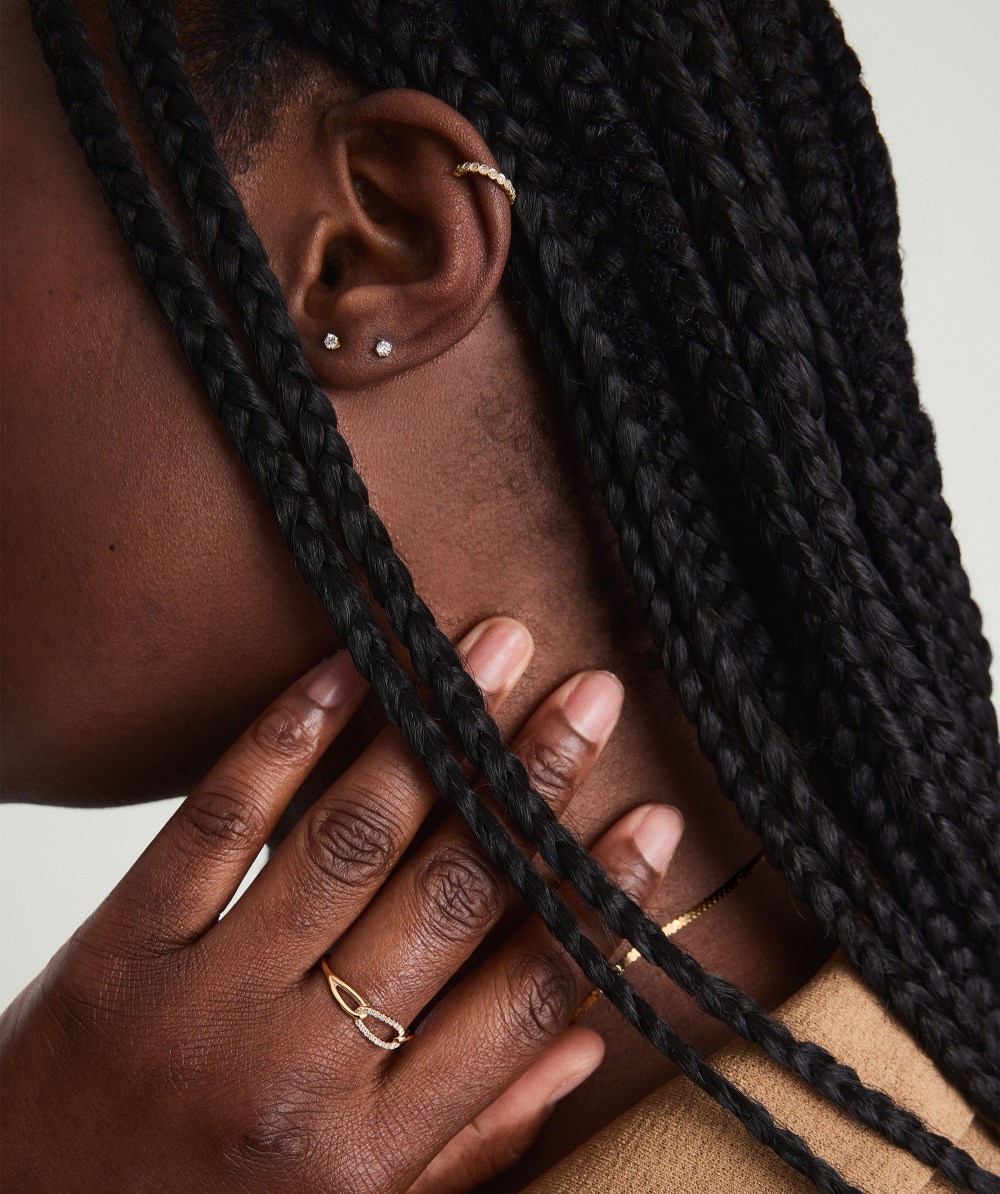 Mejuri Pavé Diamond Oversized Curb Ring - 14k Yellow Gold