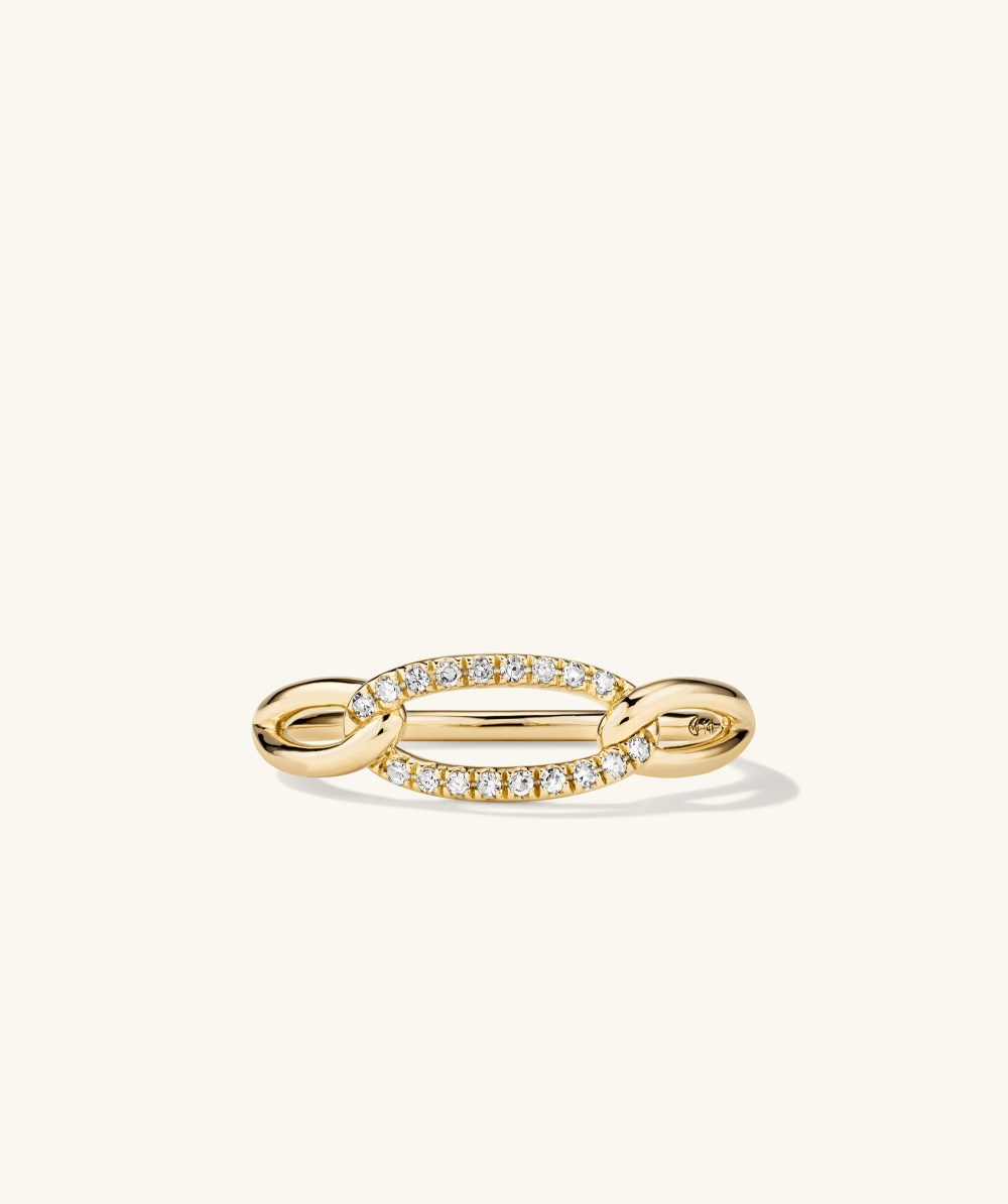 Mejuri Pavé Diamond Oversized Curb Ring - 14k Yellow Gold
