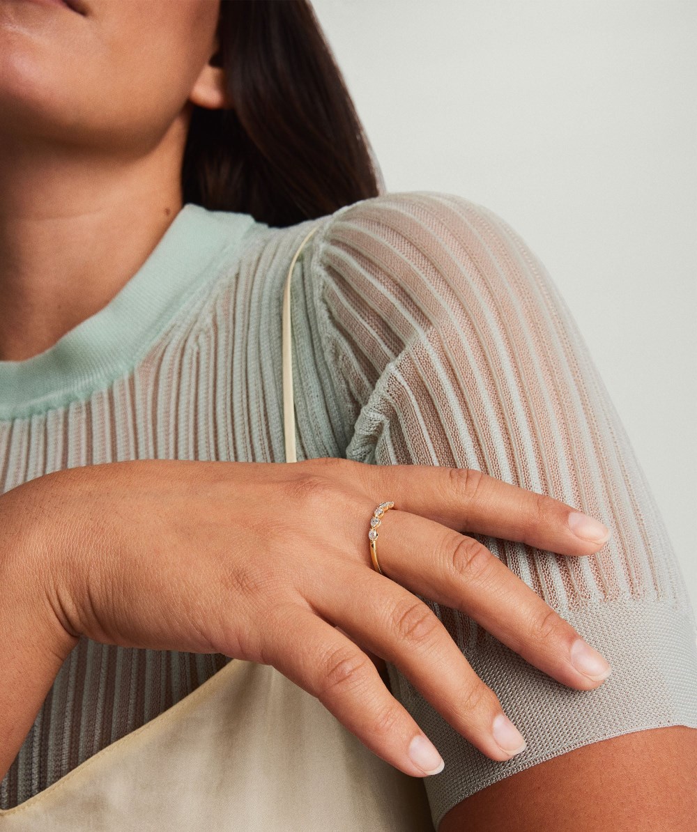 Mejuri Pear Multi Diamond Ring - 14k Yellow Gold