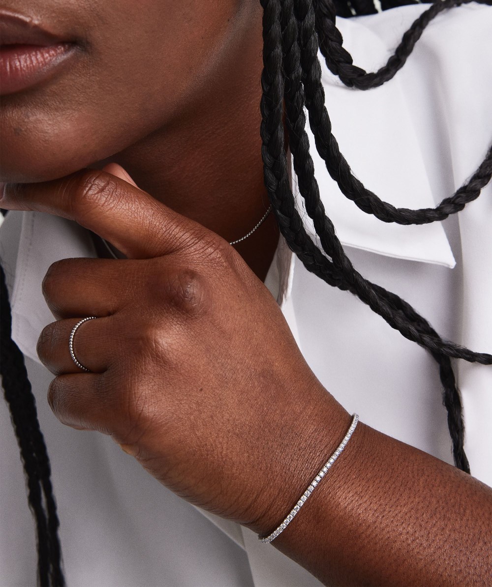 Mejuri Lab Grown Diamond Tennis Bracelet 1.8mm - 14k White Gold