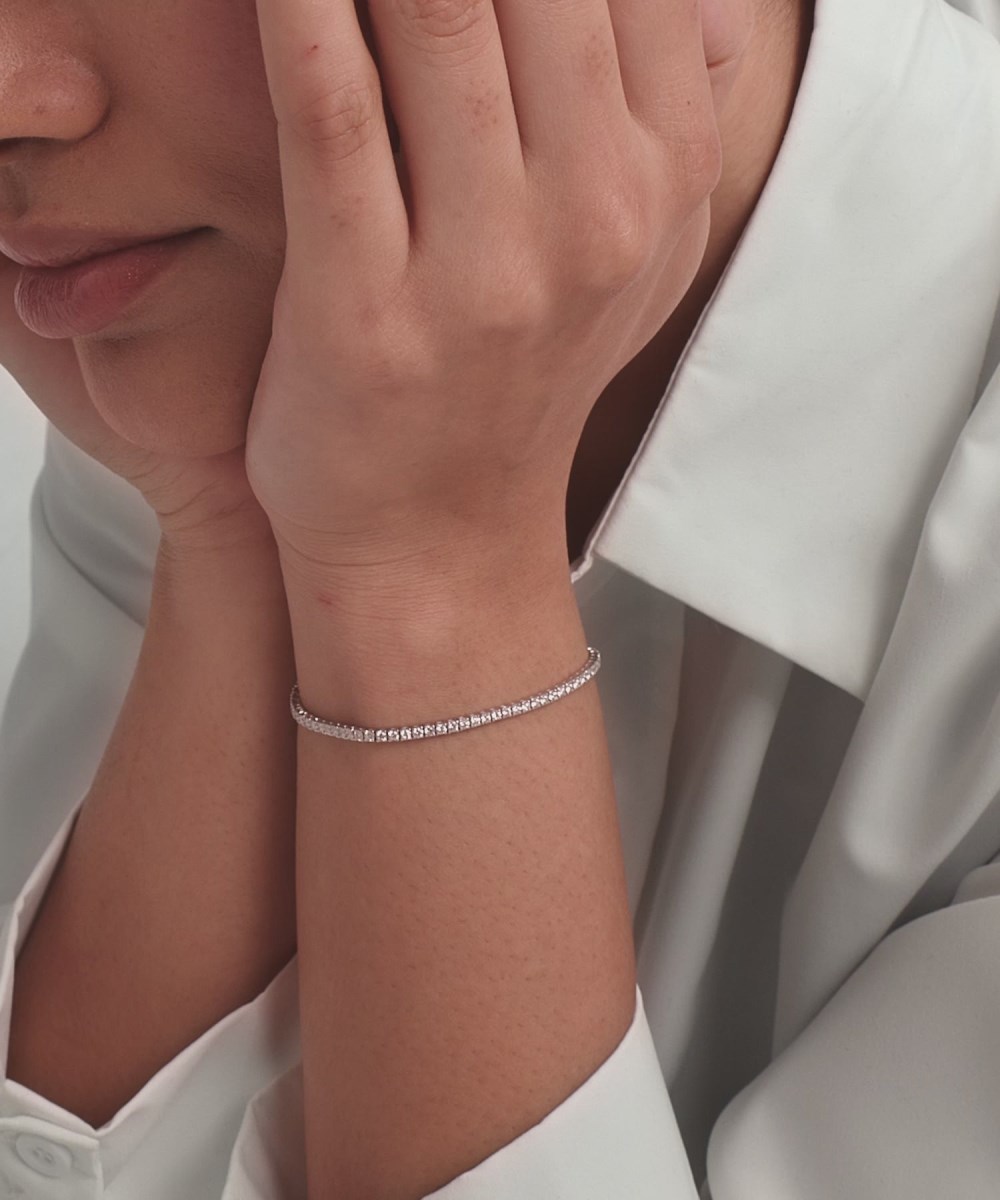 Mejuri Lab Grown Diamond Tennis Bracelet 1.8mm - 14k White Gold