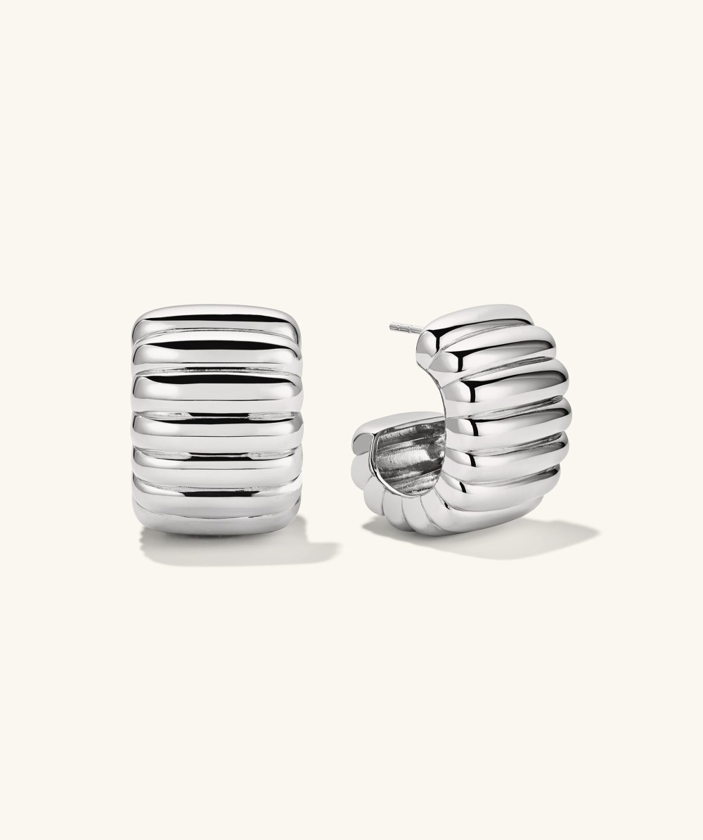 Mejuri Wide Charlotte Hoops - Sterling Silver