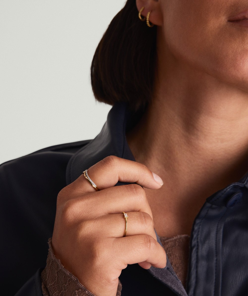 Mejuri Baguette Stacker Ring - 14k Yellow Gold