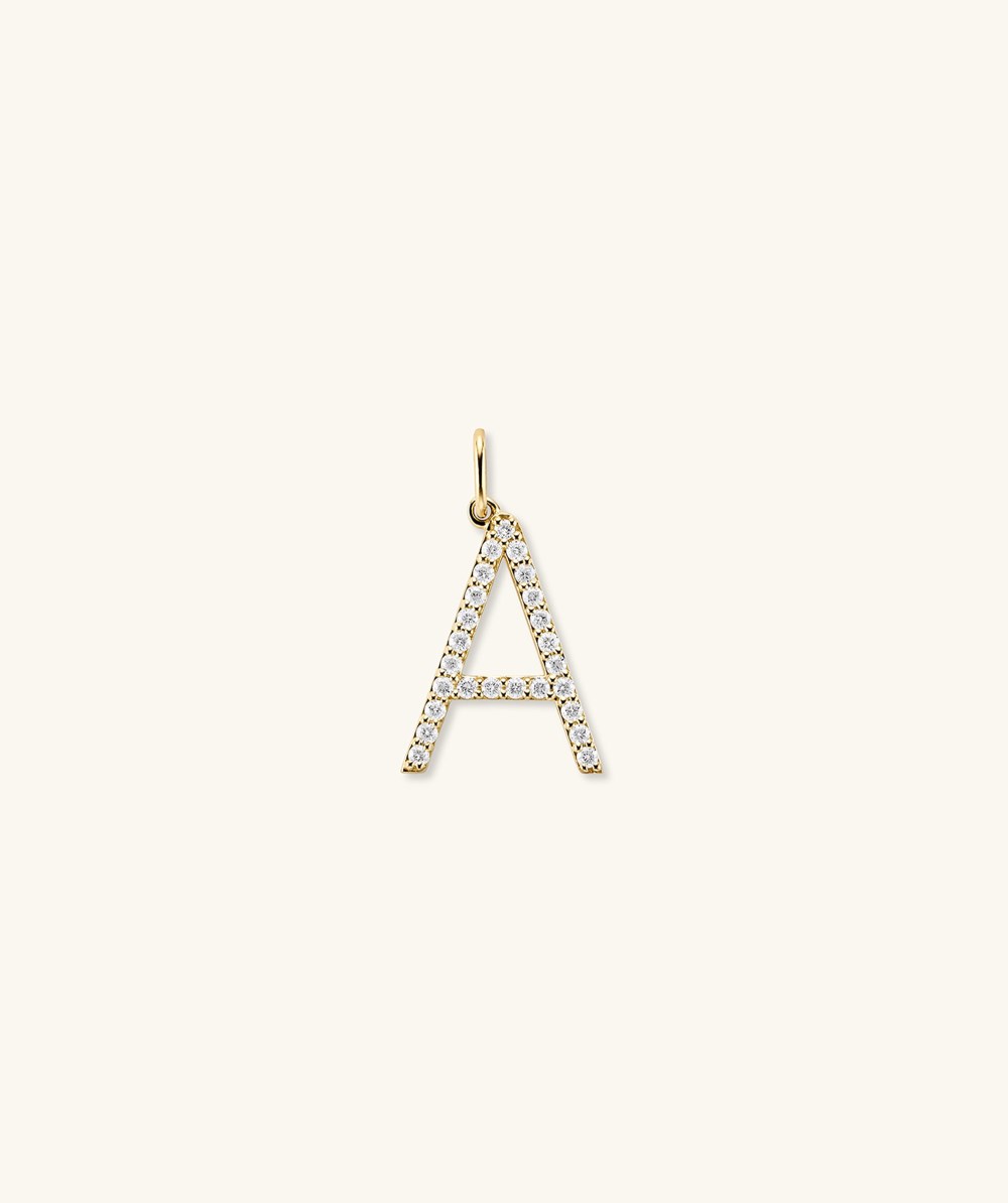 Mejuri Lab Grown Diamond Oversized Letter Charm - 14k Yellow Gold