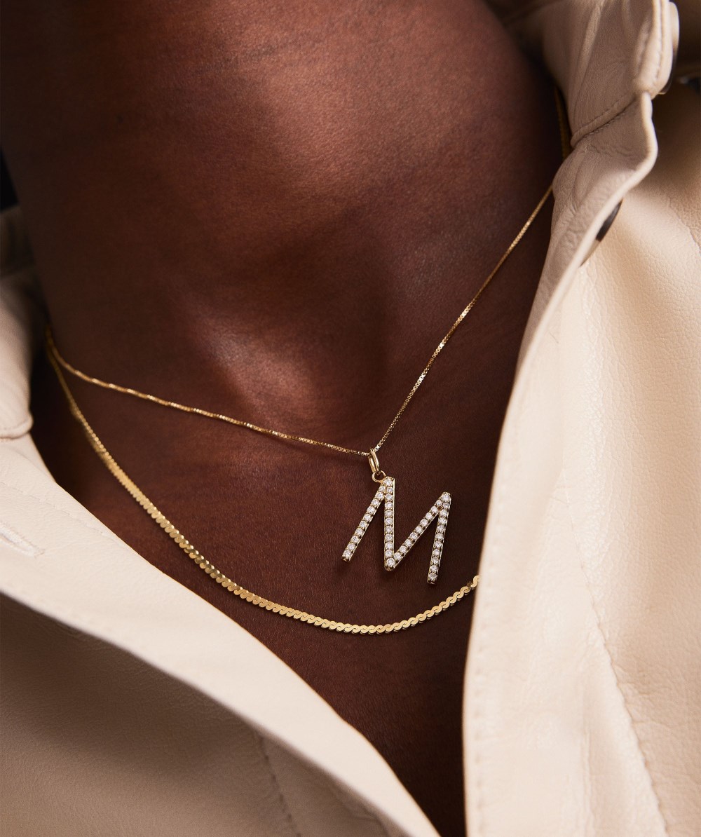 Mejuri Lab Grown Diamond Oversized Letter Charm - 14k Yellow Gold