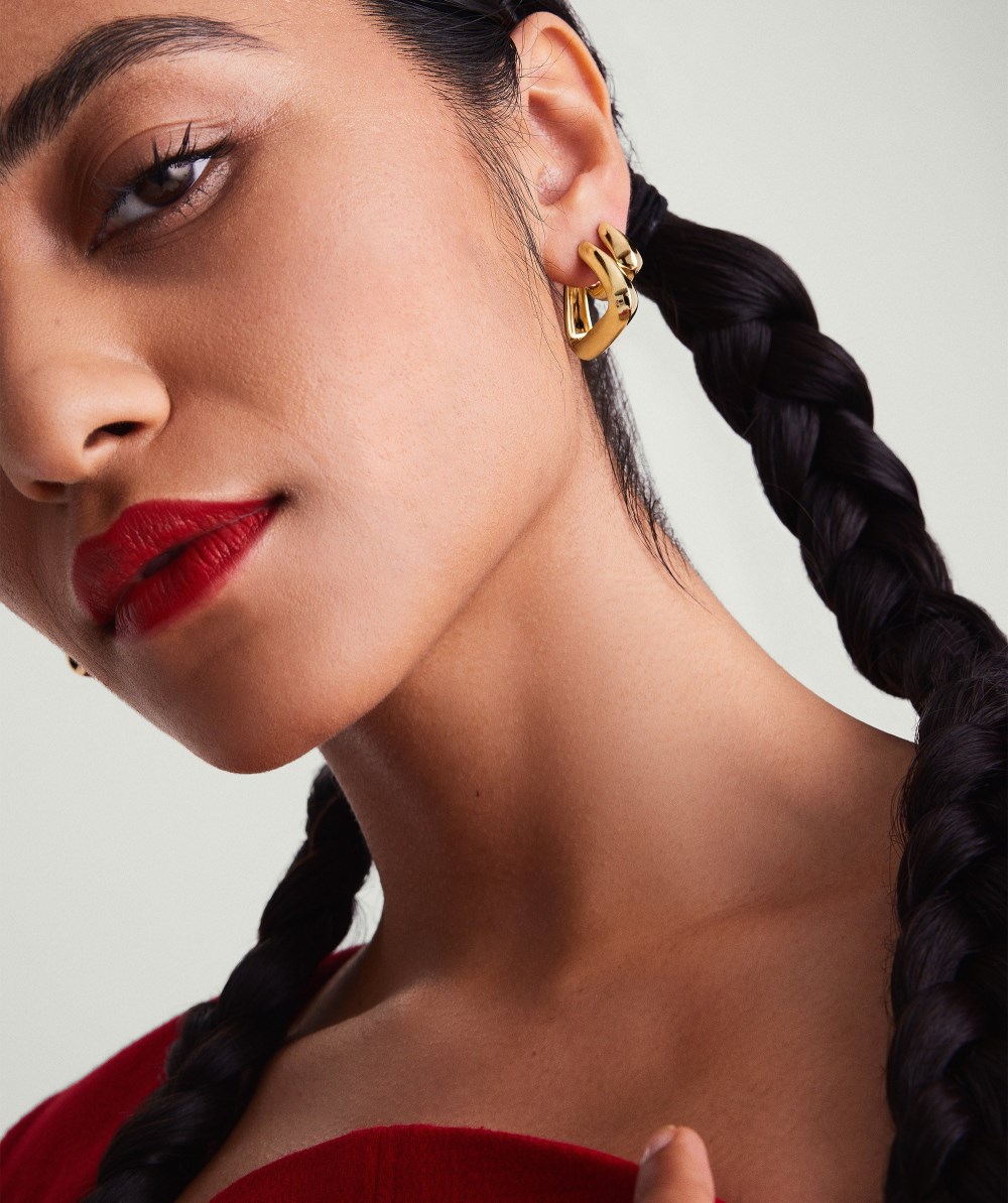 Mejuri Patra Large Hoops - Gold Vermeil