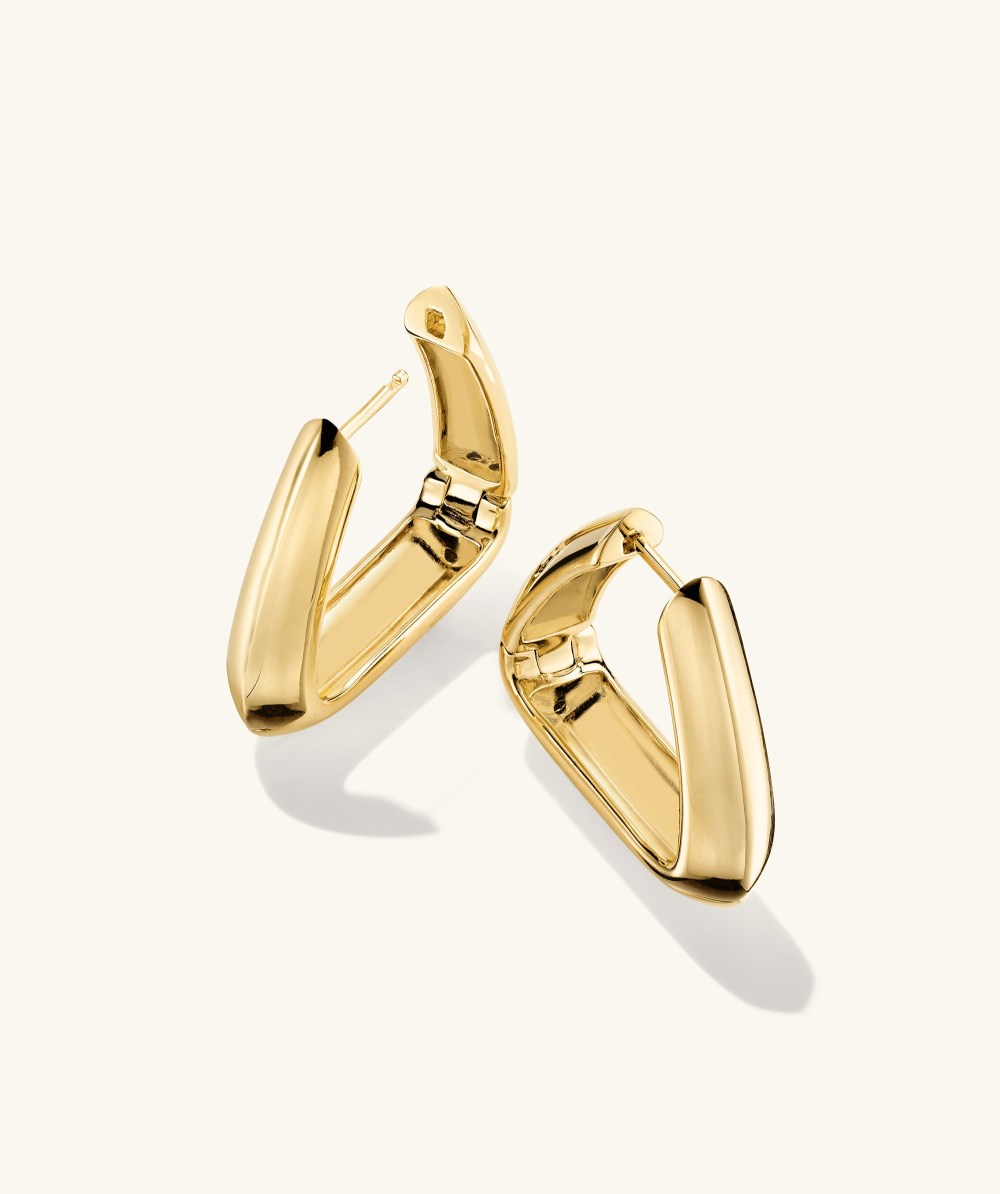 Mejuri Patra Large Hoops - Gold Vermeil