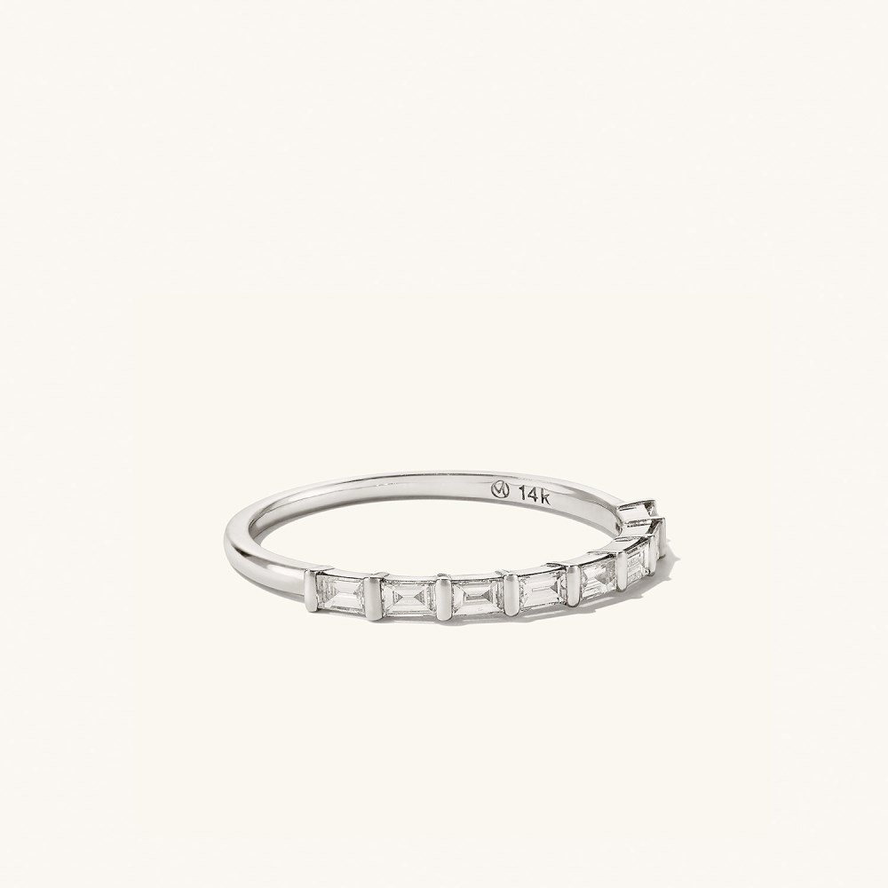 Mejuri Baguette Diamond Half Eternity Band - 14k White Gold