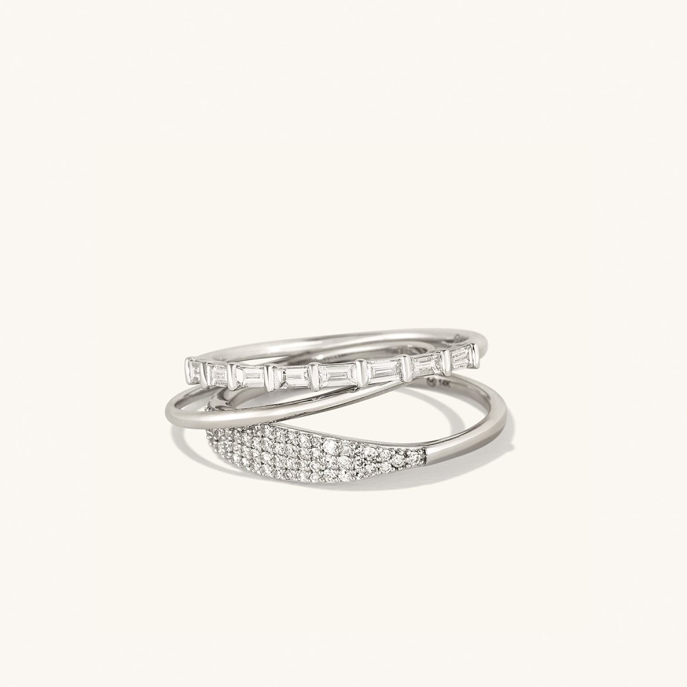 Mejuri Baguette Diamond Half Eternity Band - 14k White Gold