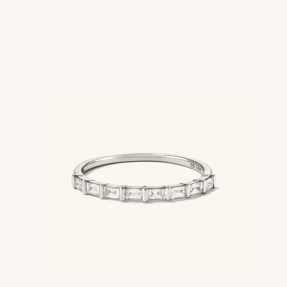 Mejuri Baguette Diamond Half Eternity Band - 14k White Gold