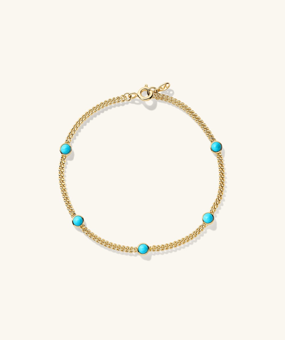 Mejuri Gemstone Curb Chain Bracelet - Gold Vermeil